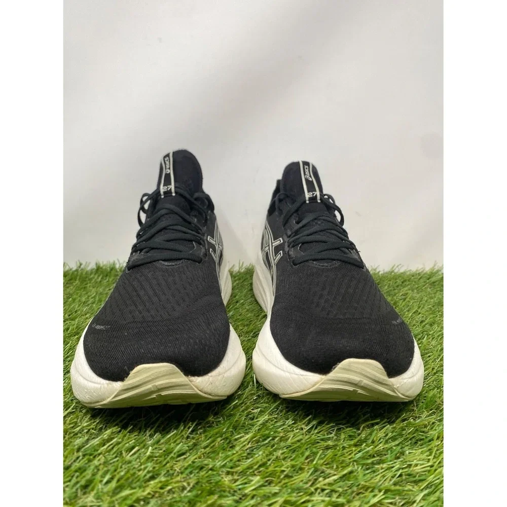 Asics GEL-Nimbus 27 Mens US 9.5 Black White Shoes Athletic Running Sneakers Gym